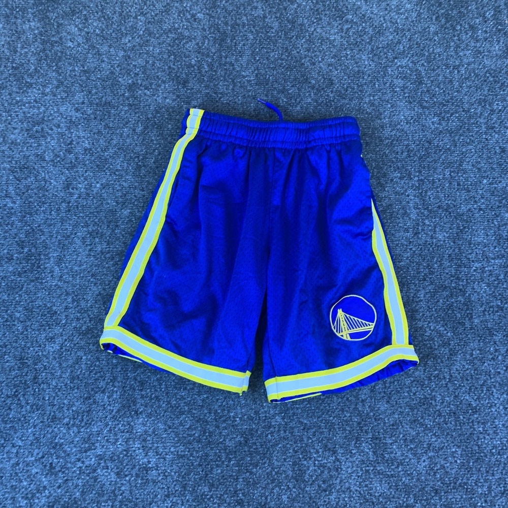 Ultra Game Golden State Warriors Basketball Shorts Boys 8 Blue Mesh Drawstring